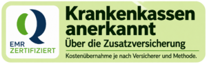 EMR zertifiziert – Krankenkassen anerkannt über die Zusatzversicherung. Kostenübernahme je nach Versicherer und Methode.